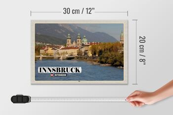 Panneau en bois voyage Innsbruck Autriche Inn River 30x20cm 4