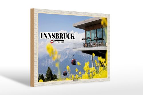 Holzschild Reise Innsbruck Österreich Patscherkofel 30x20cm
