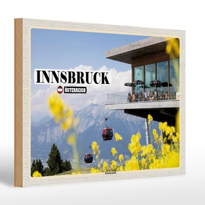 Cartello in legno da viaggio Innsbruck Austria Patscherkofel 30x20cm