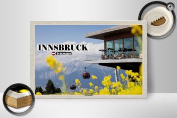 Panneau en bois voyage Innsbruck Autriche Patscherkofel 30x20cm 2