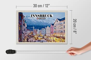 Panneau en bois voyage Innsbruck Autriche Noël 30x20cm 4