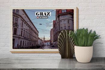 Panneau en bois voyage Graz Autriche Lend city 30x20cm 3