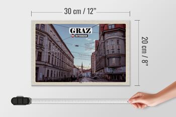 Panneau en bois voyage Graz Autriche Lend city 30x20cm 4