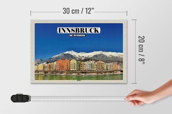 Panneau en bois voyage Innsbruck Autriche Montagnes Hötting 30x20cm 4