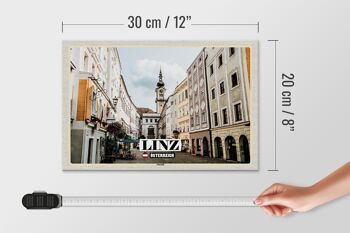 Panneau en bois voyage Linz Autriche église de la vieille ville 30x20cm 4