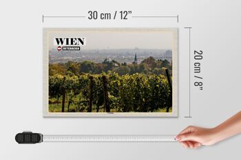 Panneau en bois voyage Vienne Autriche Champs de vin Grinzing 30x20cm 4