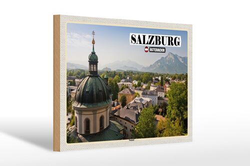 Holzschild Reise Salzburg Nonntal Österreich 30x20cm