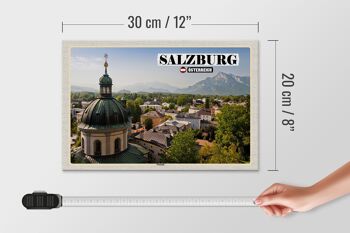 Panneau en bois voyage Salzbourg Nonntal Autriche 30x20cm 4