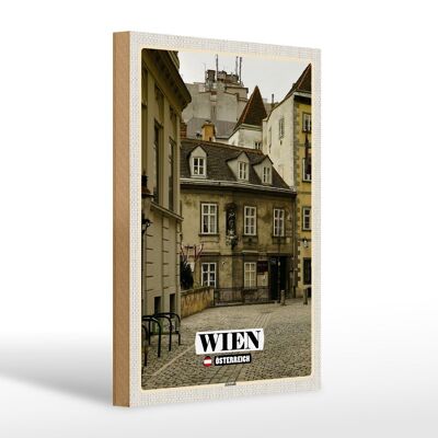 Holzschild Reise Wien Österreich Altstadt 20x30cm Geschenk