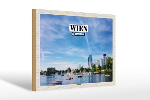 Holzschild Reise Wien Österreich Donaustadt 30x20cm Geschenk