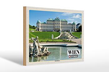 Panneau en bois voyage Vienne Autriche Palais du Belvédère 30x20cm 1
