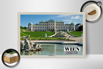 Panneau en bois voyage Vienne Autriche Palais du Belvédère 30x20cm 2