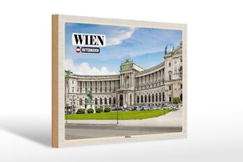 Panneau en bois voyage Vienne Autriche architecture Hofburg 30x20cm 1