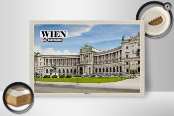 Panneau en bois voyage Vienne Autriche architecture Hofburg 30x20cm 2