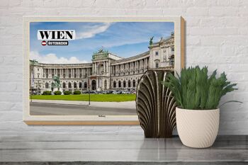Panneau en bois voyage Vienne Autriche architecture Hofburg 30x20cm 3