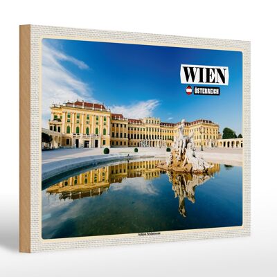 Cartello in legno viaggio Vienna Austria Palazzo di Schönbrunn 30x20 cm