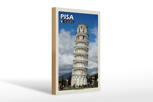 Holzschild Reise Pisa Schiefer Turm Italien 20x30cm Geschenk