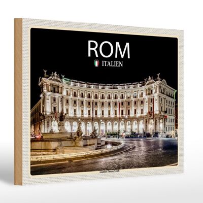 Cartel de madera viaje Italia Roma Anantara Palazzo Naiadi 30x20cm