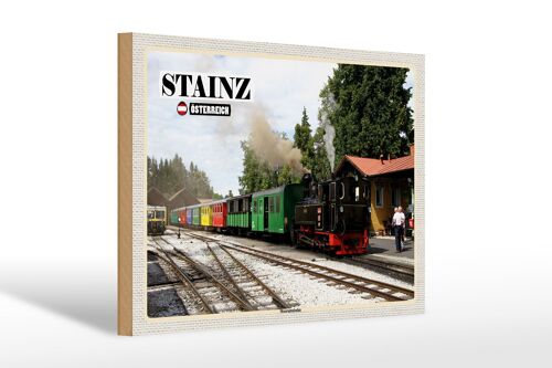 Holzschild Reise Stainz Österreich Museumsbahn 30x20cm
