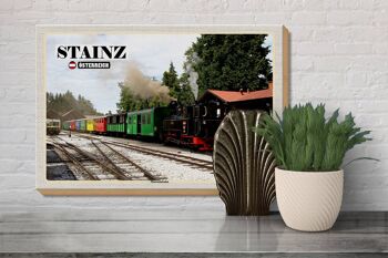 Panneau en bois voyage Stainz Autriche musée chemin de fer 30x20cm 3