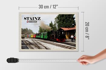 Panneau en bois voyage Stainz Autriche musée chemin de fer 30x20cm 4