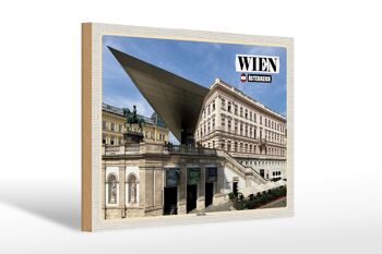 Panneau en bois voyage Vienne Autriche Albertina 30x20cm cadeau 1