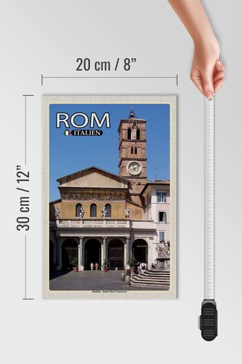 Panneau en bois voyage Rome Basilique Santa Maria Trastevere 20x30cm 4