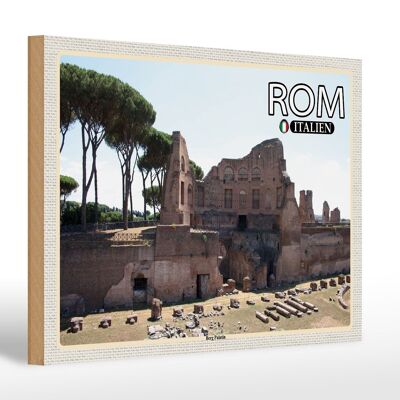 Cartel de madera viaje Roma Italia Monte Palatino 30x20cm