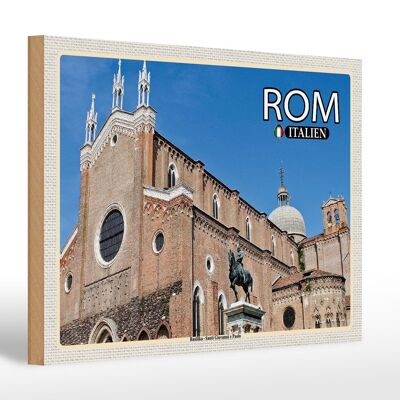 Holzschild Reise Rom Basilika Santi Giovanni Paolo 30x20cm