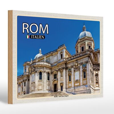 Holzschild Reise Rom Basilika Santa Maria Maggiore 30x20cm