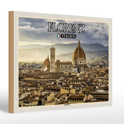 Holzschild Reise Florenz Italien Kathedrale Baukunst 30x20cm