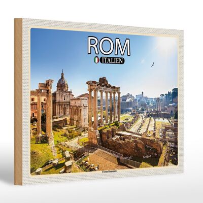 Cartel de madera viaje Roma Italia Foro Romano 30x20cm regalo