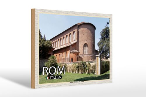 Holzschild Reise Rom Santa Sabina All´Aventino 30x20cm