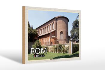 Panneau en bois voyage Rome Santa Sabina All'Aventino 30x20cm 1