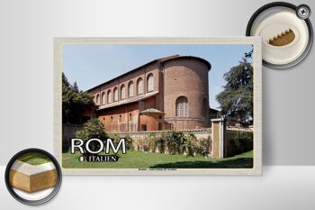 Panneau en bois voyage Rome Santa Sabina All'Aventino 30x20cm 2