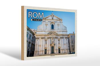 Panneau en bois voyage Rome Italie Chiesa del Gesu 30x20cm 1