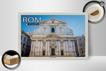 Panneau en bois voyage Rome Italie Chiesa del Gesu 30x20cm 2