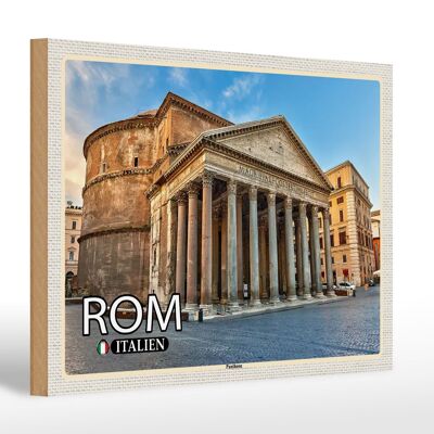 Holzschild Reise Rom Italien Pantheon Baukunst 30x20cm