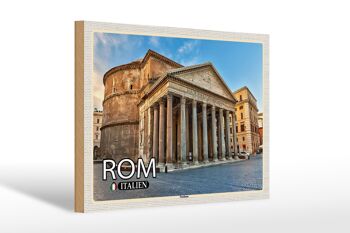 Panneau en bois voyage Rome Italie Panthéon architecture 30x20cm 1