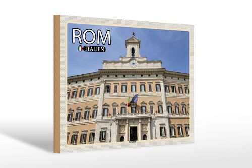 Holzschild Reise Rom Italien Parlament Architektur 30x20cm