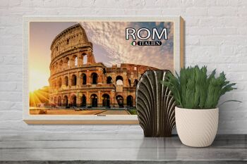 Panneau en bois voyage Rome Italie Colisée architecture 30x20cm 3