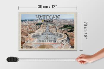 Panneau en bois voyage Vatican Italie Place Saint-Pierre 30x20cm 4