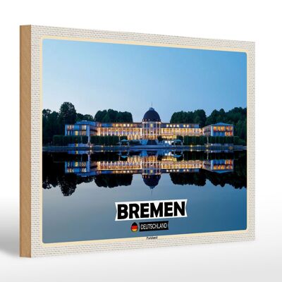 Holzschild Städte Bremen Deutschland Parkhotel 30x20cm