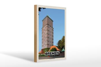 Panneau en bois villes Brême Allemagne Walle ville 30x20cm 1