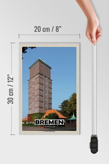 Panneau en bois villes Brême Allemagne Walle ville 30x20cm 4
