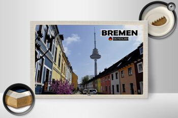 Panneau en bois villes de Brême Allemagne Wallanlagen 30x20cm 2