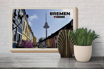 Panneau en bois villes de Brême Allemagne Wallanlagen 30x20cm 3