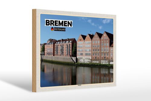 Holzschild Städte Bremen Deutschland Neustadt 30x20cm