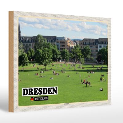 Holzschild Städte Dresden Deutschland Alaunplatz 30x20cm