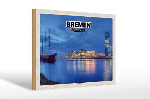 Holzschild Städte Bremen Deutschland Weserstadion 30x20cm